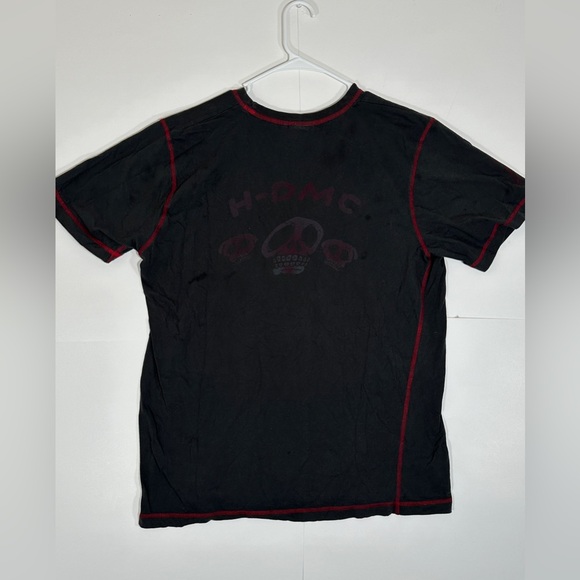 Y2K Harley Davidson HDMC #1 Skull Shirt Double Sided Large Vintage Distressed - Picture 14 of 15